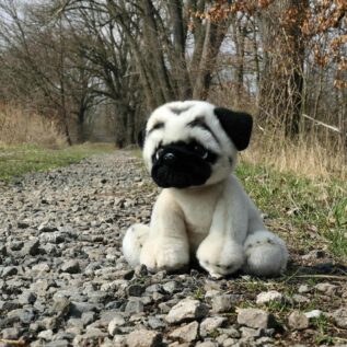 Plyšový pes mops 30 cm ECO-FRIENDLY