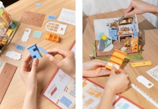 RoboTime 3D dřevěná skládačka Miniatura domečku Vysněný zahradní dům