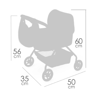 DeCuevas 86074 Můj první kočárek pro panenky s taškou Tulipe 2025 - 56 cm