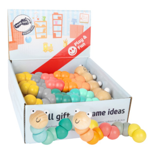 small foot Motorická hračka housenka 1ks růžová