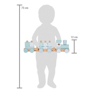 small foot Nasazování Dřevěný vláček modrý