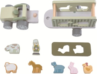 2Kids Toys Dřevěné auto se zvířátky