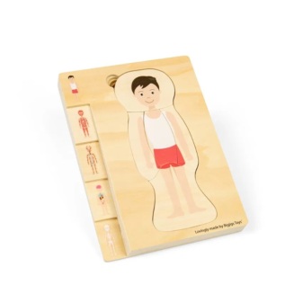 Bigjigs Toys Dřevěné puzzle Anatomie chlapec