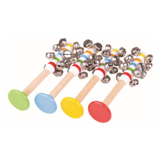 Bigjigs Toys Rolničky pruhované 1ks modrá