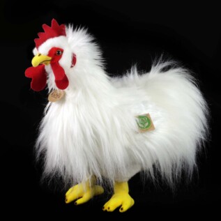 Plyšový kohout bílý 33 cm ECO-FRIENDLY