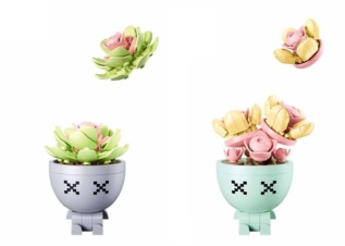 Sluban Flowers M38-B1076 Sukulenty v květináči Displej 6 ks