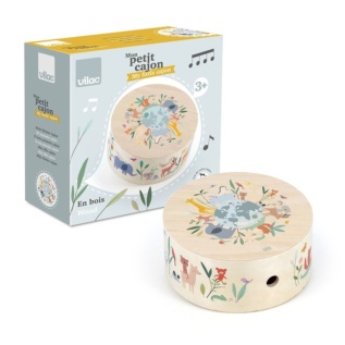 Vilac Dřevěný cajón bubínek Zvířata světa Sarah Betz