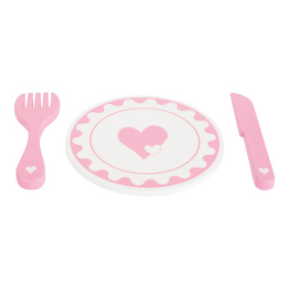 small foot Sada talířů s příbory Srdce