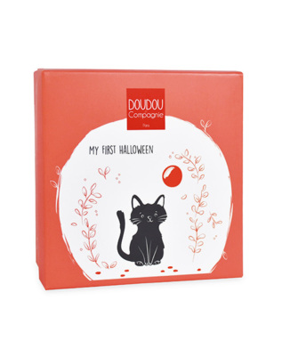 Doudou Dárková sada - Sada prvních botiček černá kočka 0-6 měsíců