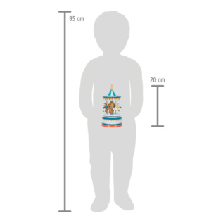 small foot Hrací skříňka koníčkový kolotoč modrý