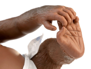 Guca 993 REBORN OPIČKA - miminko s celovinylovým tělem - 32 cm