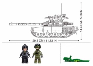 Sluban Model Bricks M38-B1377 Tank T-90M-S v měřítku 1:35