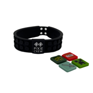 PIXIE CREW & MINECRAFT Nastavitelný náramek černá 4 multipixely