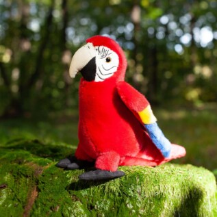 Plyšový papoušek červený Ara Arakanga 24 cm ECO-FRIENDLY