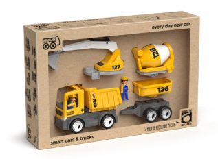 ECO MultiGO Build set - figurky Igráčků stavbařů s auty