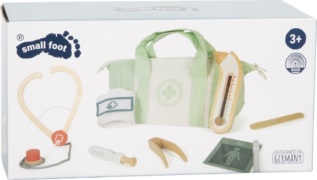 small foot Doktorský set se zeleno-bílou lékařskou taškou