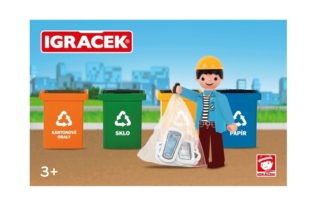 efko Igráček Trio Třídíme odpad - figurka s popelnicemi - výprodej