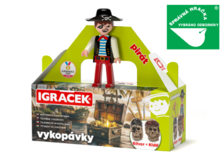 Igráček Pirát - figurka s vykopávkami lebek Silvera a Kidda