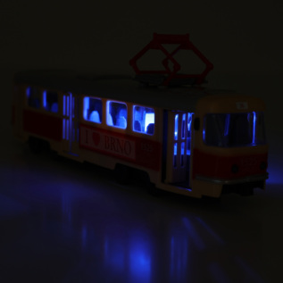 Tramvaj která hlásí zastávky česky 28 cm BRNO