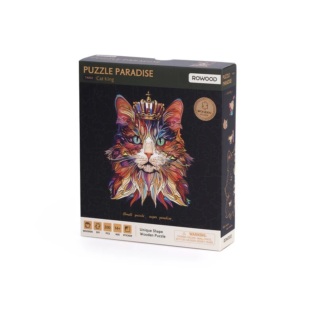 RoboTime Dřevěné puzzle Kočičí král