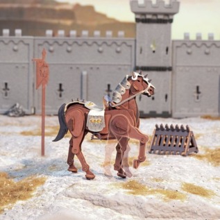 RoboTime 3D dřevěná skládačka Bojovný kůň