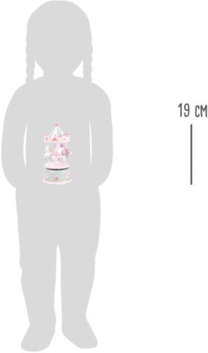 small foot Hrací skříňka koníčkový kolotoč růžový