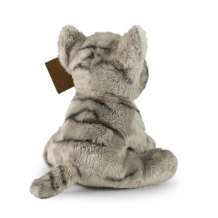 Plyšová kočka šedá sedící 14 cm ECO-FRIENDLY