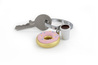 MTM Klíčenka Donut s šálkem kávy