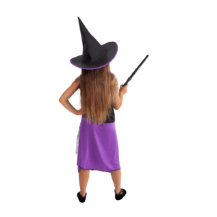 Dětský kostým čarodějnice fialová s kloboukem (M) e-obal