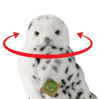 Plyšová sova sněžná s otáčející hlavou 28 cm ECO-FRIENDLY