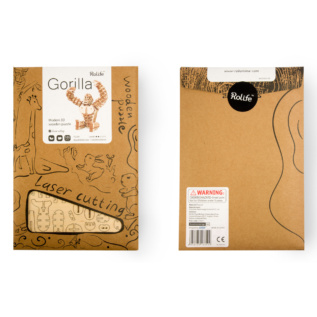 RoboTime Dřevěné 3D puzzle Gorila