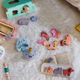 Vilac Dřevěná magnetická skládačka Legrační zvířátka na farmě