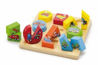 Dřevěné puzzle vkládačka - doprava v české krabici