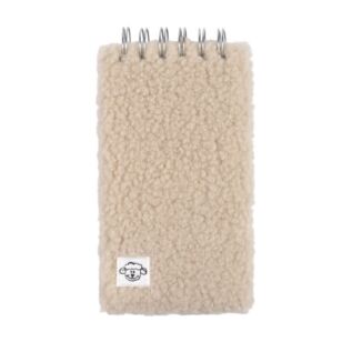 Chlupatý béžový zápisník se spirálou