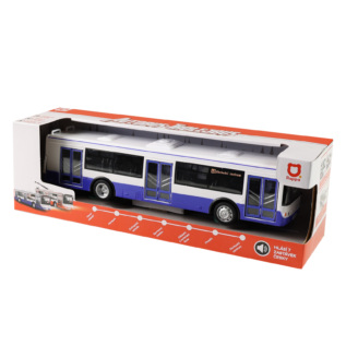 Autobus který hlásí zastávky česky 28 cm modrý