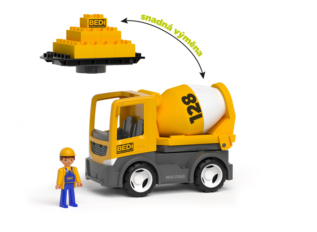 efko MultiGO Build 2+1 - Igráček stavbař, auto, míchačka, deska