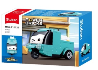 Sluban Power Bricks M38-B1072E Natahovací autíčko s očima Tyrkysový náklaďák