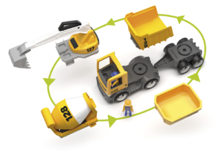 ECO MultiGO Build set - figurky Igráčků stavbařů s auty