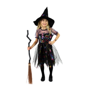 Dětský kostým čarodějnice barevná (S)