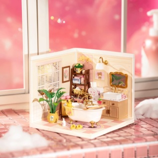 RoboTime 3D dřevěná skládačka Miniatura domečku Dívčí koupelna