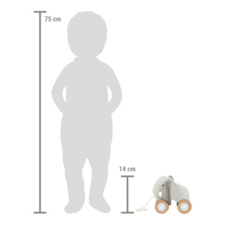 small foot Dřevěná tahací hračka Slon se šustivými oušky