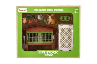 Králíkárna s výběhem plast s doplňky v krabici