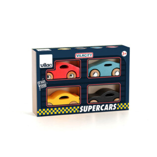 Vilac Sada 4 dřevěných autíček Super Vilacity