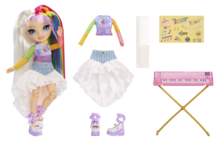 Rainbow High Junior Fashion panenka v rockové kapele - Amaya