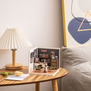 RoboTime 3D dřevěná skládačka Miniatura domečku Kavárna inspirací