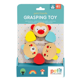 Petit Collage Dřevěné kousátko Zvířátka