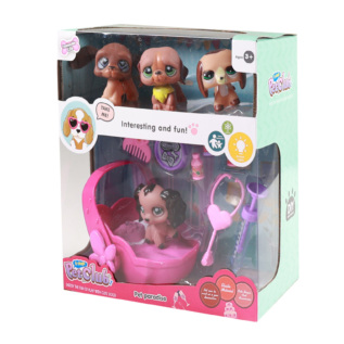 Zvířátka 4 ks s doplňky a přenoskou se světlem a zvukem