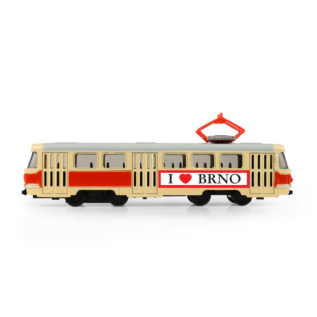 Kovová česká retro tramvaj 16 cm BRNO