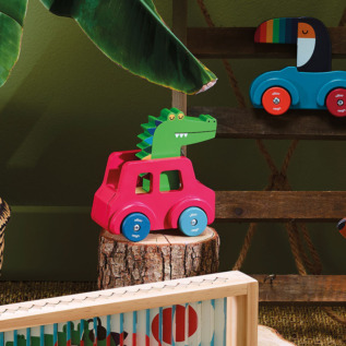 Vilac Dřevěné autíčko s klaksonem Krokodýl