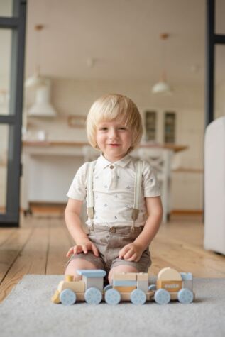 CUBIKA Pastel 15900 Duhový vláček s dvěma vagony